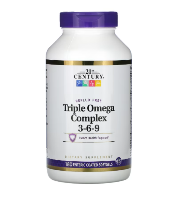 21st Century, Triple Omega Complex 3-6-9, 180 Enteric Coated Softgels