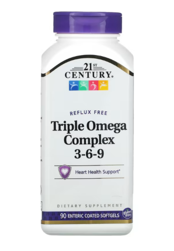 21st Century, Triple Omega Complex 3-6-9, 90 Enteric Coated Softgels
