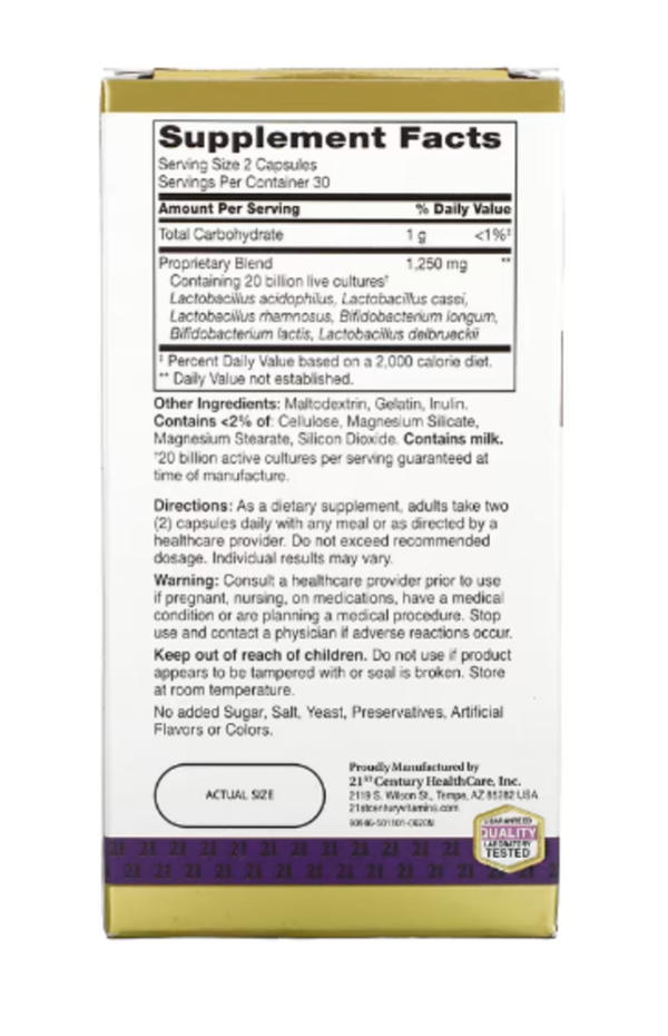 21st Century, Ultra Potency Advanced Probiotic, 60 Capsules