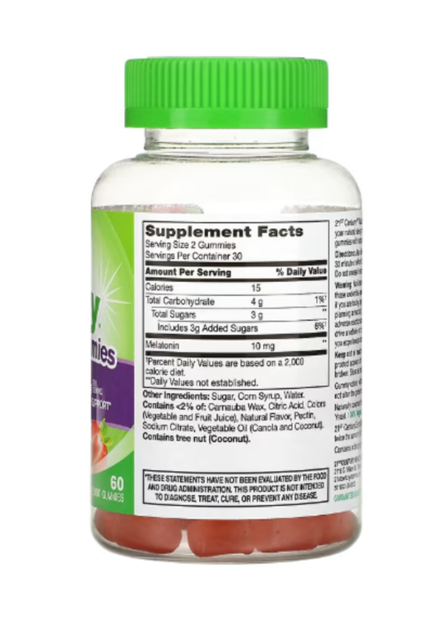 21st Century, Vita Joy Melatonin Gummies, Extra Strength, Strawberry, 10 mg, 60 Gummies (5 mg per Gummy)