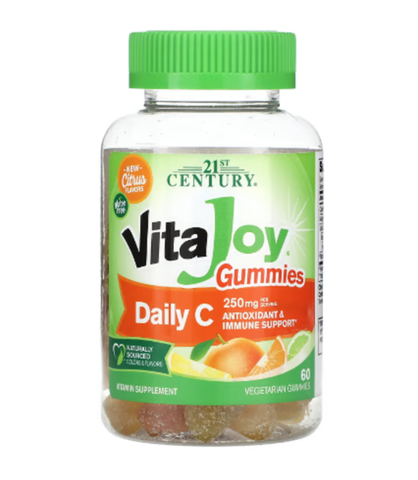 21st Century, VitaJoy, Daily C Gummies, Citrus, 250 mg, 60 Vegetarian Gummies (125 mg per Gummy)