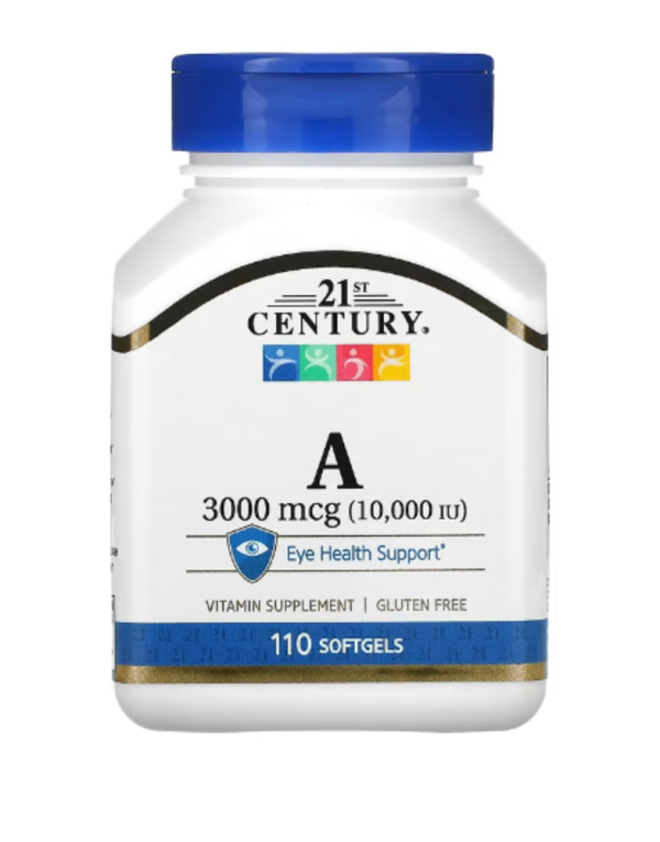 21st Century, Vitamin A, 3,000 mcg (10,000 IU), 110 Softgels