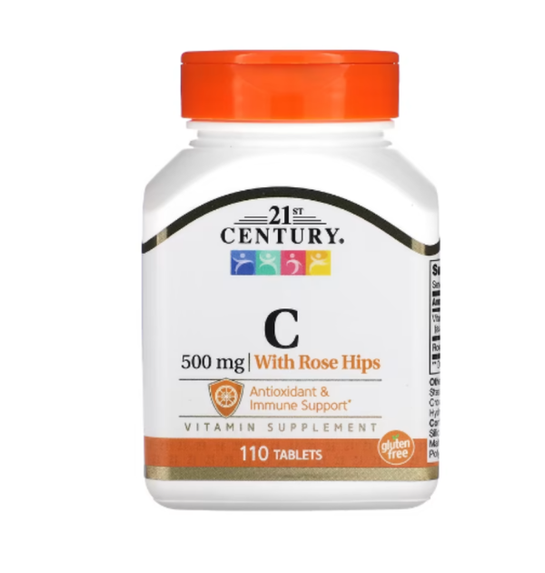 21st Century, Vitamin C with Rose Hips, 500 mg, 110 Tablets
