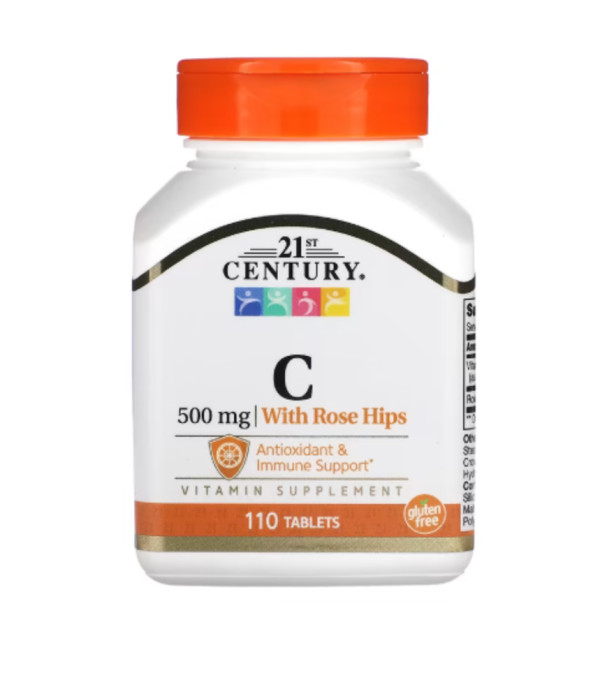 21st Century, Vitamin C with Rose Hips, 500 mg, 110 Tablets