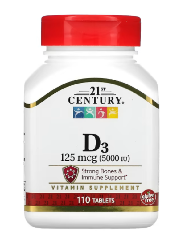 21st Century, Vitamin D3, 125 mcg (5,000 IU), 110 Tablets