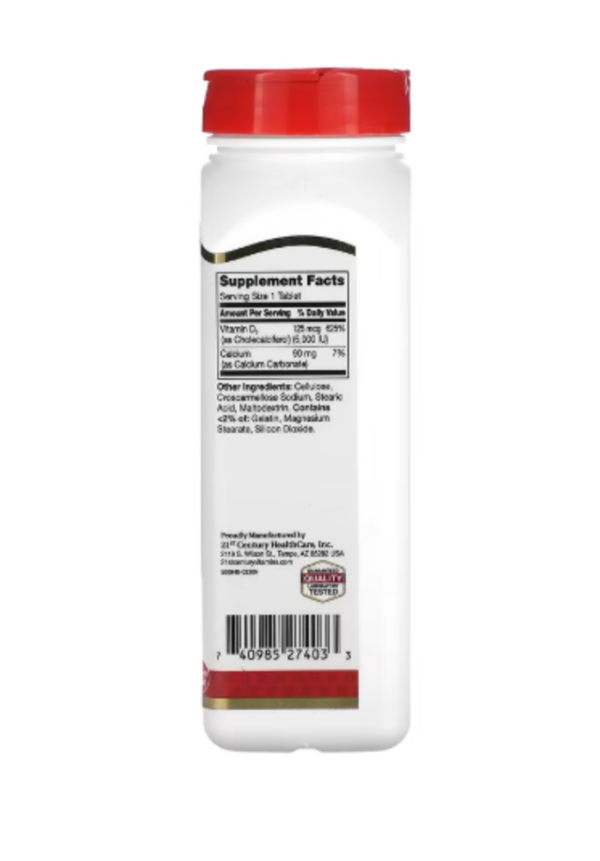 21st Century, Vitamin D3, 125 mcg (5,000 IU), 360 Tablets