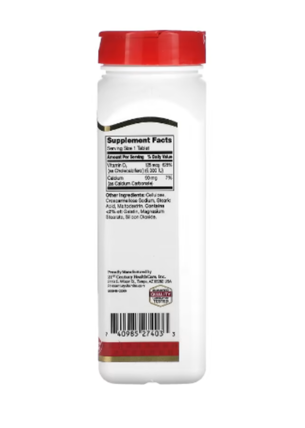 21st Century, Vitamin D3, 125 mcg (5,000 IU), 360 Tablets