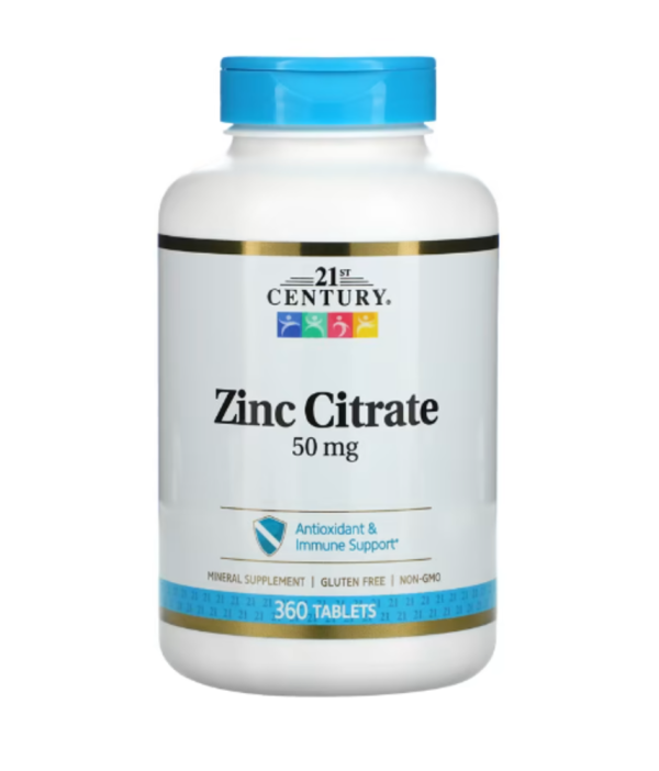 21st Century, Zinc Citrate, 50 mg, 360 Tablets