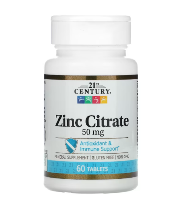 21st Century, Zinc Citrate, 50 mg, 60 Tablets