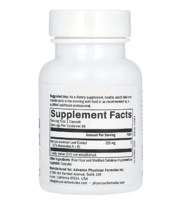 Advance Physician Formulas, Bacopa Extract, 225 mg, 60 Vegetable Capsules