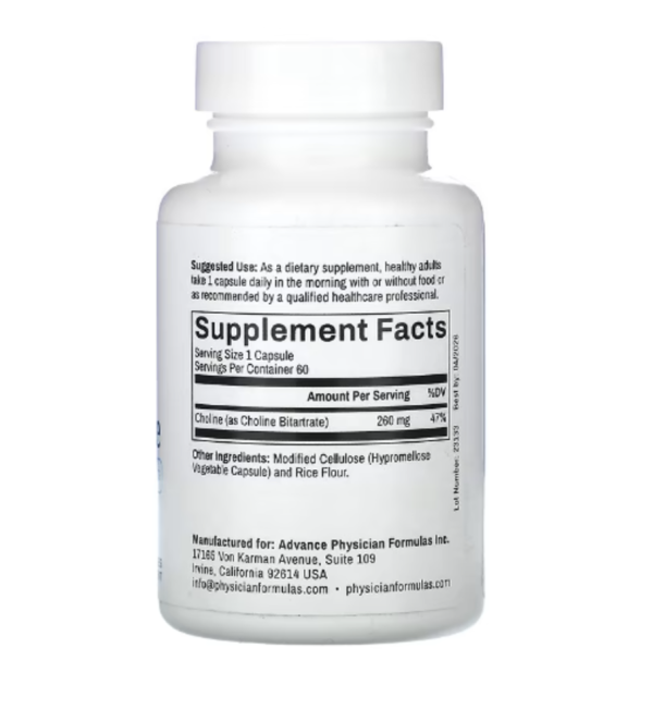 Advance Physician Formulas, Choline Bitartrate, 260 mg, 60 Capsules