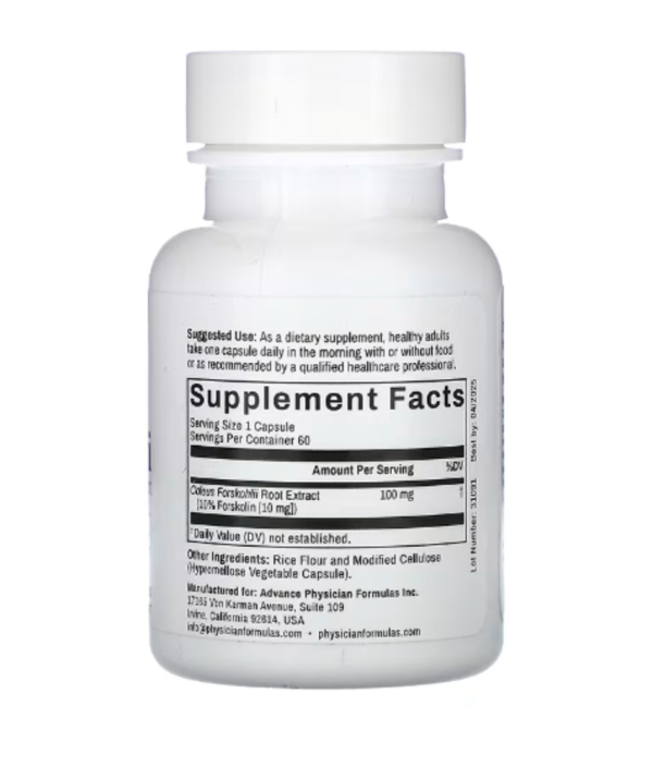 Advance Physician Formulas, Coleus Forskohlii Extract, 10 mg, 60 Vegetable Capsules