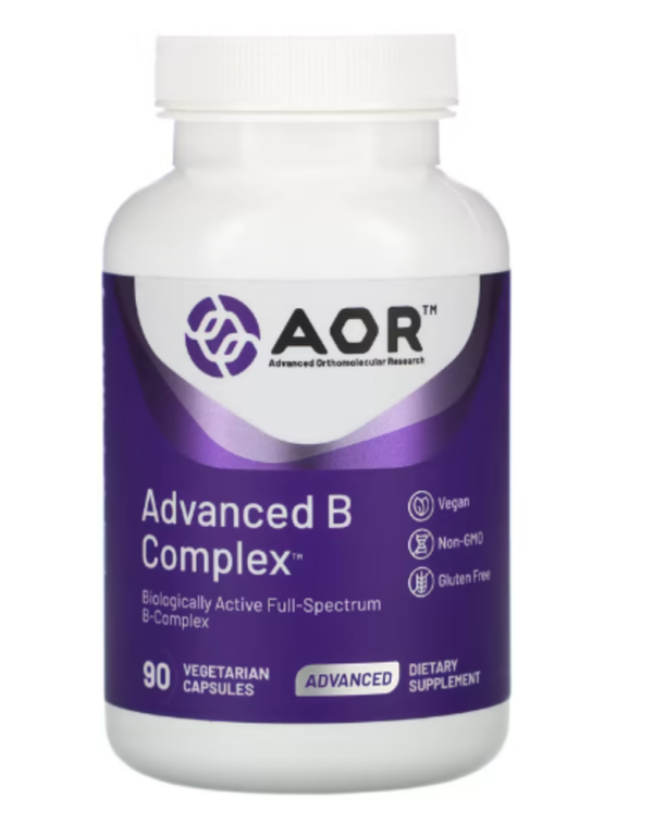 Advanced Orthomolecular Research AOR, Advanced B Complex, 90 Vegetarian Capsules