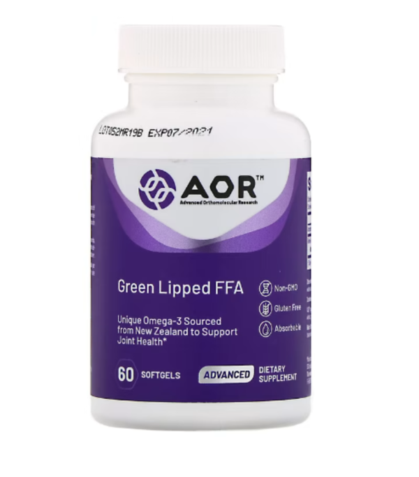 Advanced Orthomolecular Research AOR, Green Lipped FFA, 60 Softgels