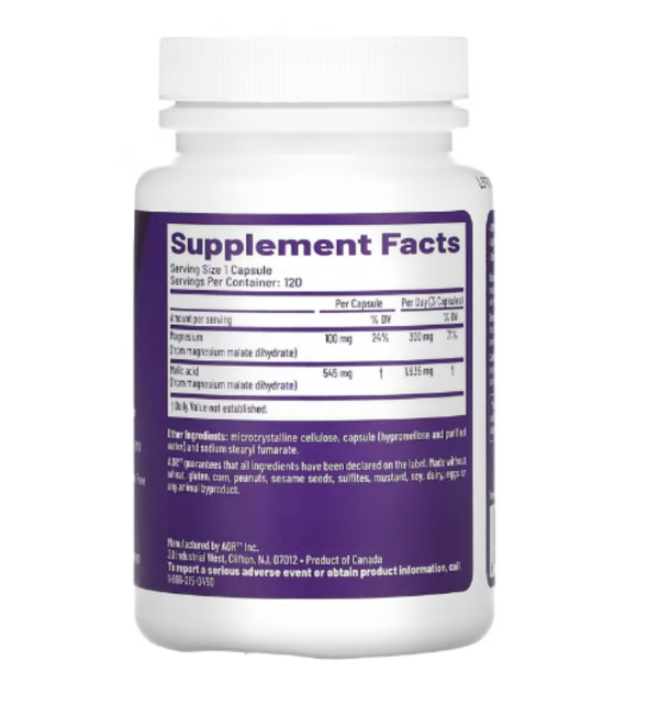 Advanced Orthomolecular Research AOR, Mag Malate Renew, 120 Vegetarian Capsules