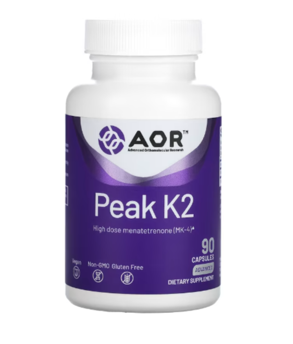 Advanced Orthomolecular Research AOR, Peak K2, 90 Capsules