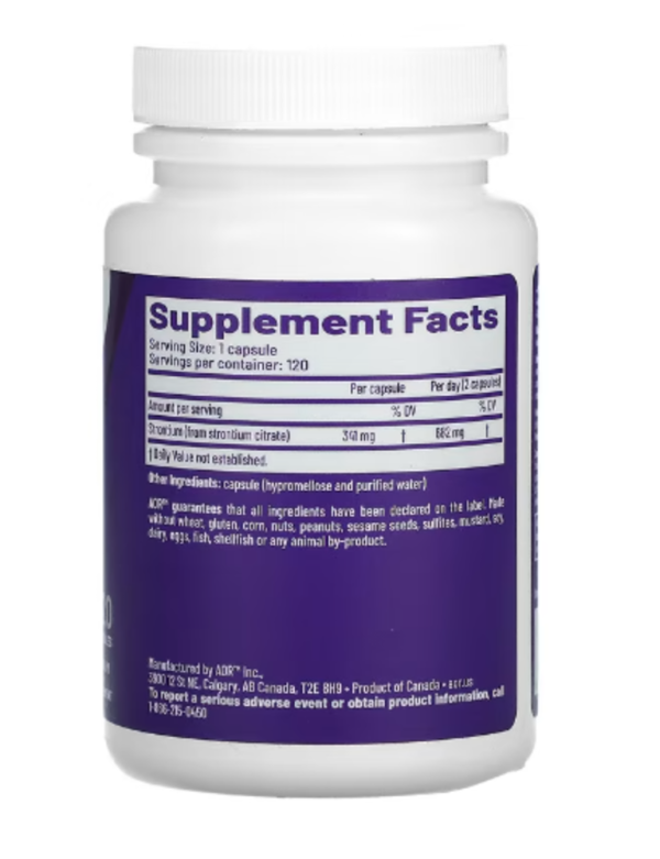 Advanced Orthomolecular Research AOR, Strontium Support II, 120 Capsules