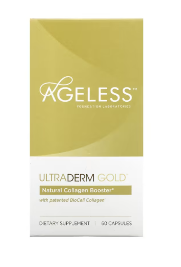 Ageless Foundation Laboratories, UltraDerm Gold, Natural Collagen Booster with Patented BioCell Collagen, 60 Capsules
