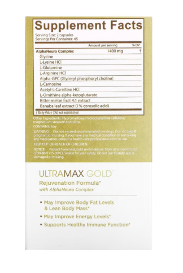 Ageless Foundation Laboratories, UltraMax Gold with AlphaNeuro Complex, 90 Veg Capsules