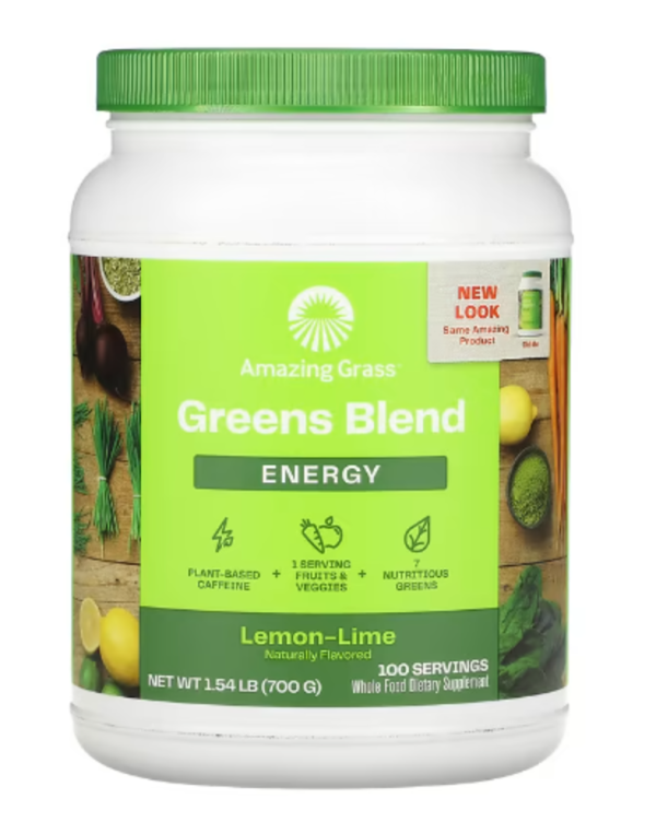 Amazing Grass, Green Blend, Energy, Lemon-Lime, 1.54 lb (700 g)