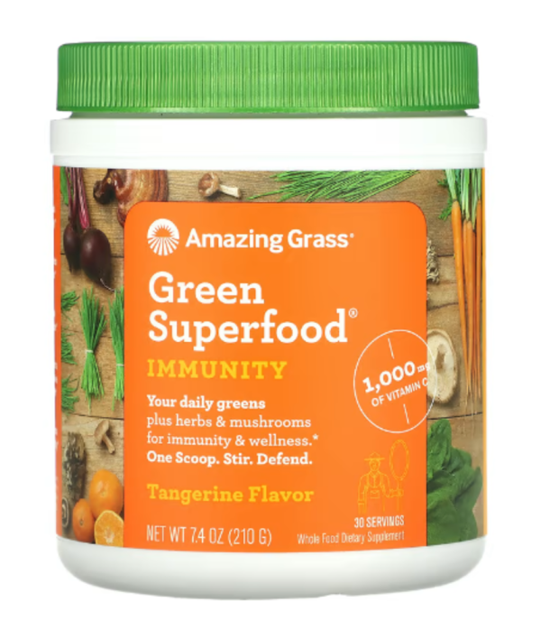 Amazing Grass, Green Superfood, Immunity, Tangerine, 7.4 oz (210 g)