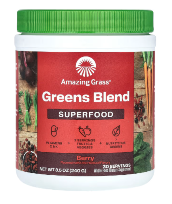 Amazing Grass, Greens Blend Superfood, Berry, 8.5 oz (240 g)