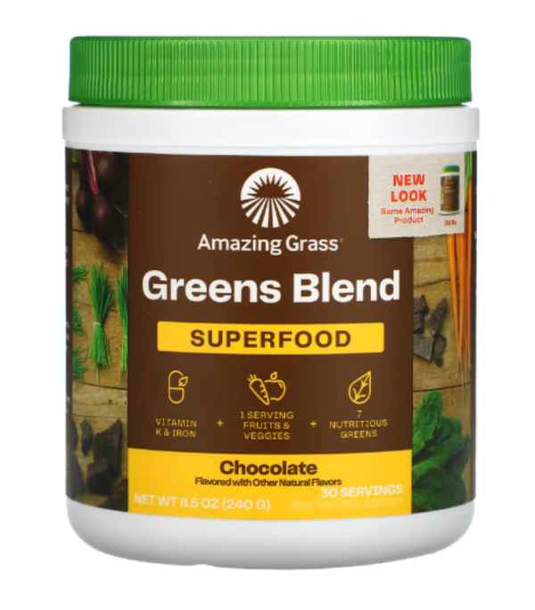 Amazing Grass, Greens Blend, Superfood, Chocolate, 8.5 oz (240 g)