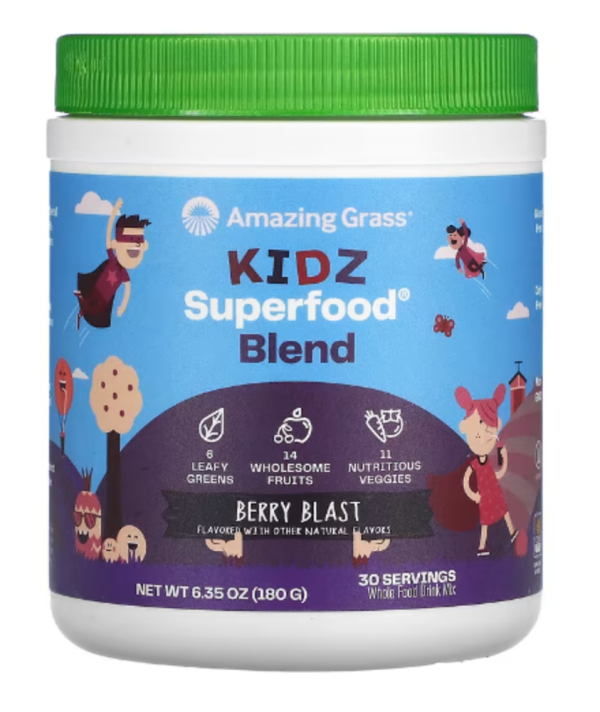 Amazing Grass, Kidz Superfood Blend, Berry Blast, 6.35 oz (180 g)