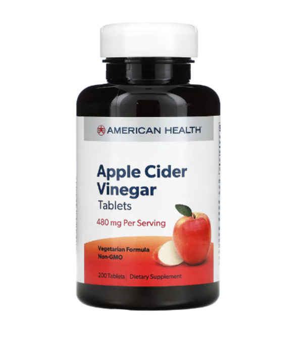 American Health, Apple Cider Vinegar, 480 mg, 200 Tablets (240 mg per Tablet)