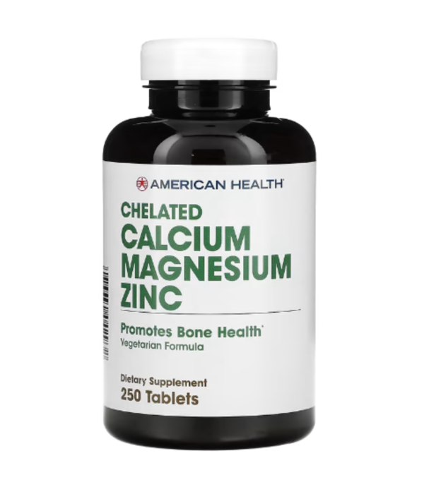 American Health, Chelated Calcium Magnesium Zinc, 250 Tablets