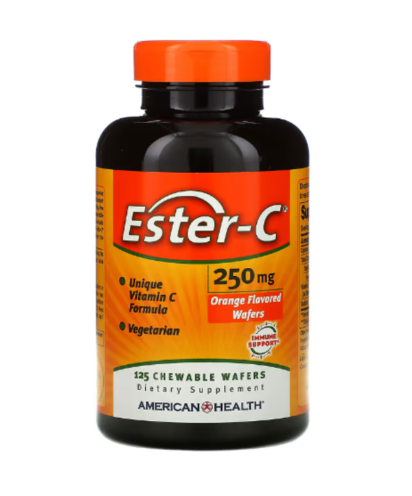 American Health, Ester-C, Orange, 250 mg, 125 Chewable Wafers