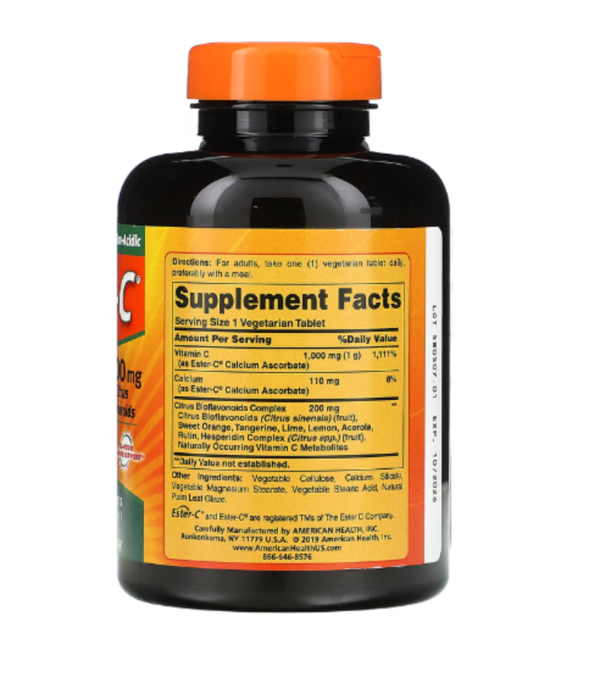 American Health, Ester-C with Citrus Bioflavonoids, 1,000 mg, 180 Vegetarian Tablets