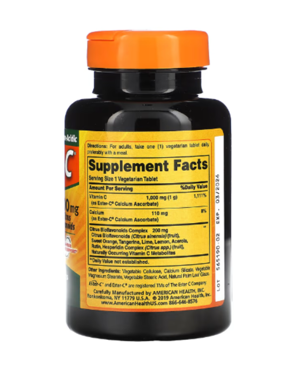 American Health, Ester-C With Citrus Bioflavonoids, 1,000 mg, 90 Vegetarian Tablets