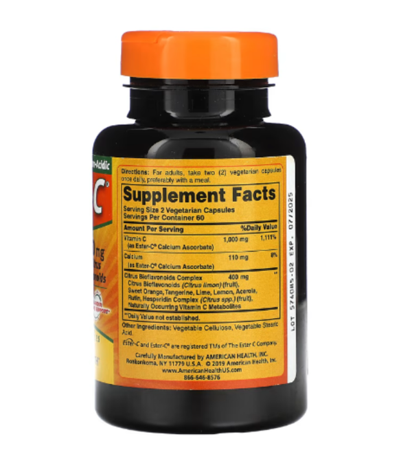 American Health, Ester-C with Citrus Bioflavonoids, 500 mg, 120 Vegetarian Capsules