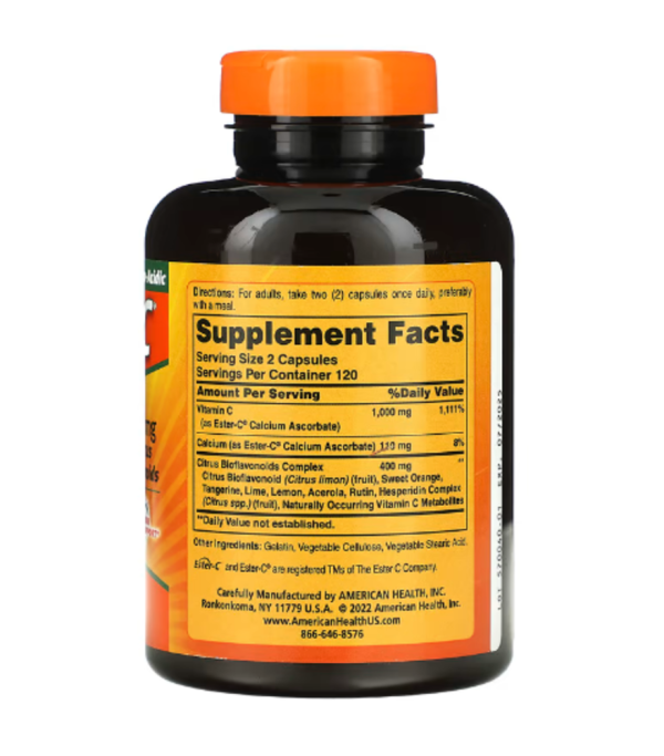 American Health, Ester-C with Citrus Bioflavonoids, 500 mg, 240 Capsules