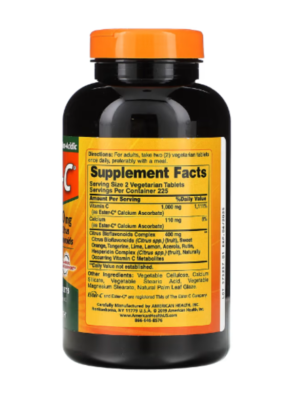 American Health, Ester-C with Citrus Bioflavonoids, 500 mg, 450 Vegetarian Tablets