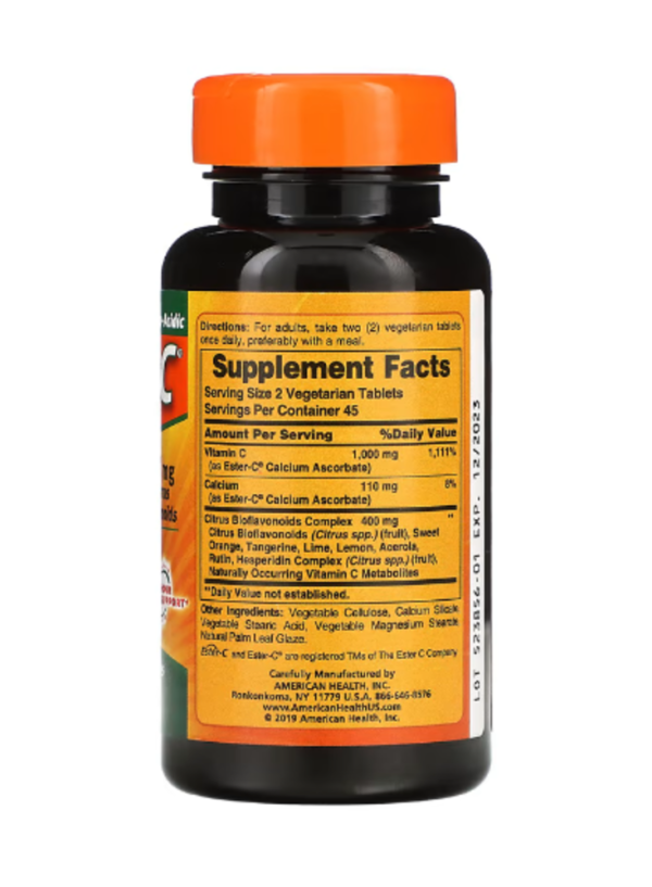 American Health, Ester-C With Citrus Bioflavonoids, 500 mg, 90 Vegetarian Tablets