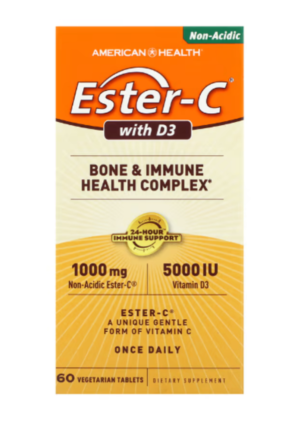American Health, Ester-C with D3, 60 Vegetarian Tablets