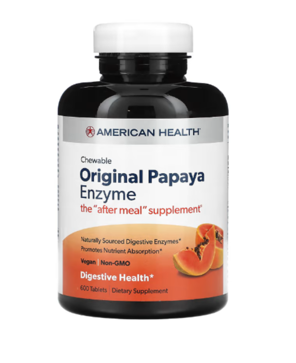 American Health, Original Chewable Papaya Enzyme, 600 Tablets