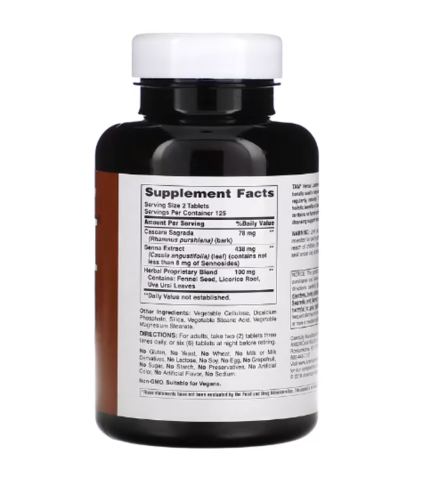American Health, TAM, Herbal Laxative, 250 Tablets