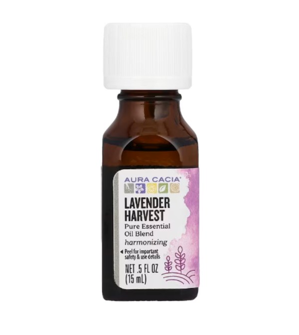 Aura Cacia, Pure Essential Oil Blend, Lavender Harvest, 0.5 fl oz (15 ml)