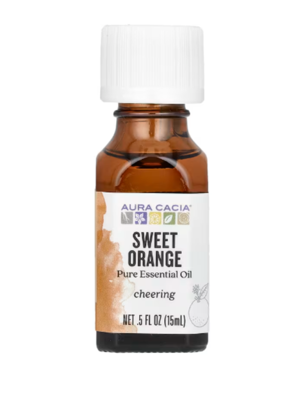 Aura Cacia, Pure Essential Oil, Sweet Orange, 0.5 fl oz (15 ml)