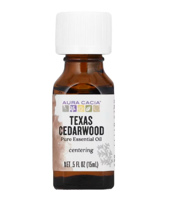 Aura Cacia, Pure Essential Oil, Texas Cedarwood, 0.5 fl oz (15 ml)