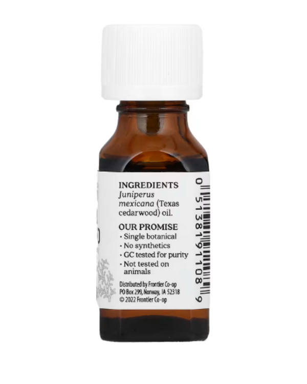 Aura Cacia, Pure Essential Oil, Texas Cedarwood, 0.5 fl oz (15 ml)