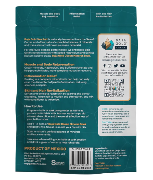 Baja Gold Ocean Mineral Soak Unscented 2 lbs 907g