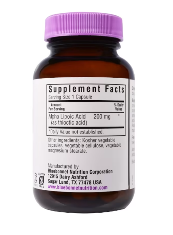 Bluebonnet Nutrition, Alpha Lipoic Acid, 200 mg, 60 Vcaps