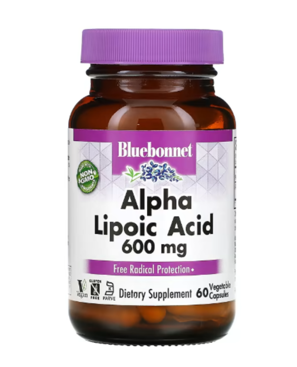 Bluebonnet Nutrition, Alpha Lipoic Acid, 600 mg, 60 Vegetable Capsules