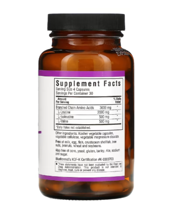 Bluebonnet Nutrition, BCAAs 4:1:1 Ratio, 120 Vegetable Capsules