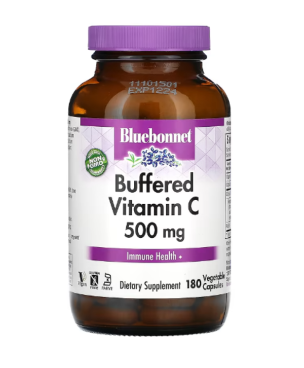 Bluebonnet Nutrition, Buffered Vitamin C, 500 mg, 180 Vegetable Capsules