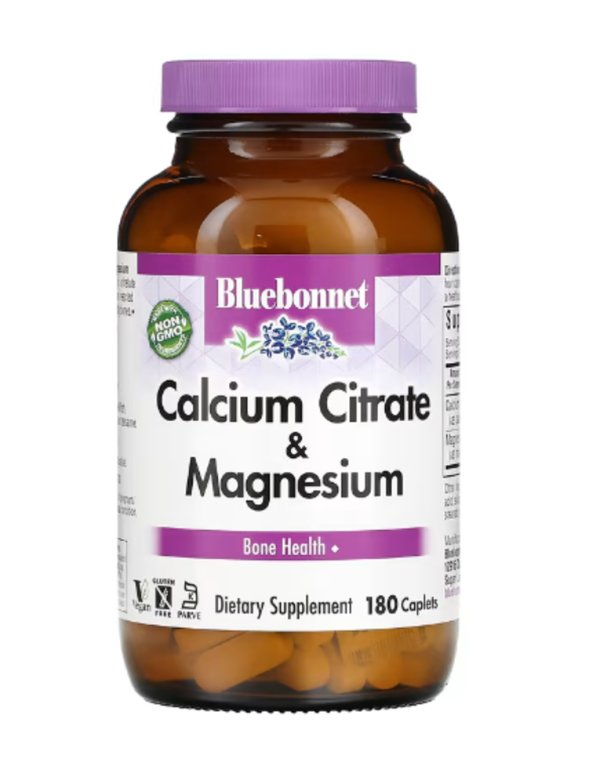 Bluebonnet Nutrition, Calcium Citrate & Magnesium, 180 Caplets